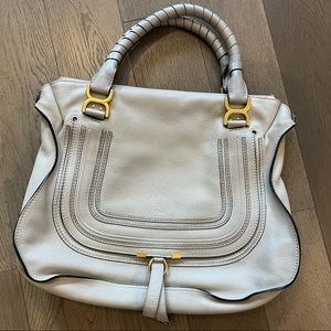 Chloe Marcie Large Bag, light taupe/grey colour.